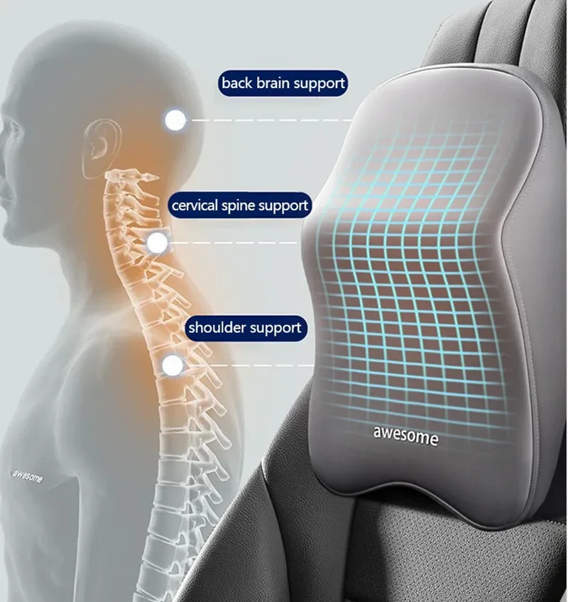 NEW Car Lumbar Back Support He - đánh giá và giá Memory Foam Car Neck Pillow Lumbar Support