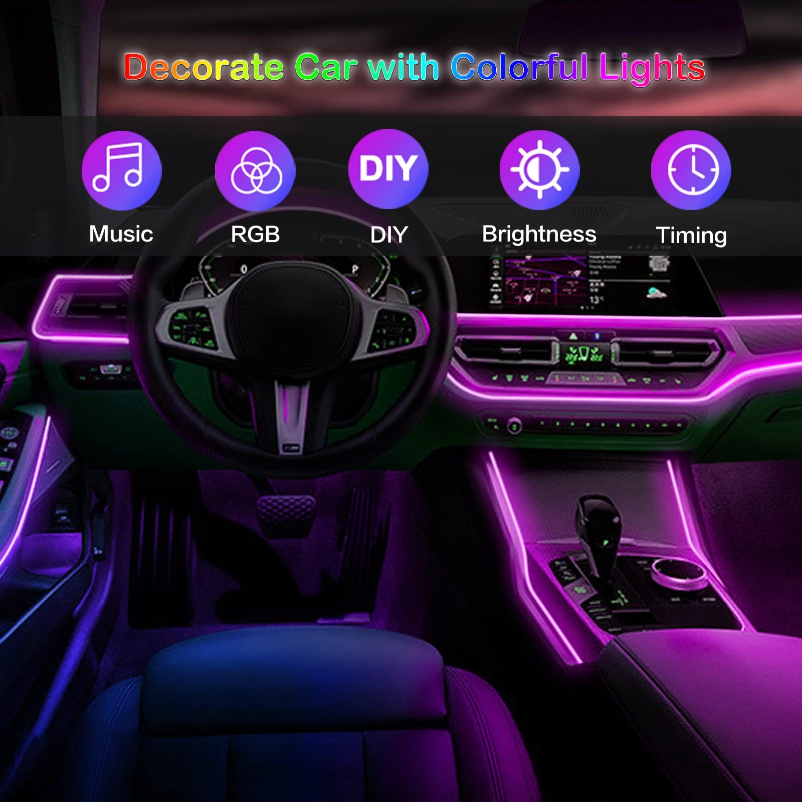 Đèn LED Xe Hơi Ô Tô Trang Trí  - đánh giá và giá Led Ambient Interior Car Lights App Control