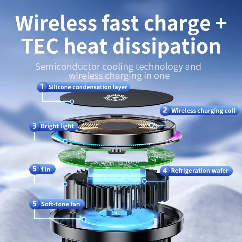 ice Cooling Magnetic Wireless  - đánh giá và giá Wireless Car Charger Mount Fast Charging