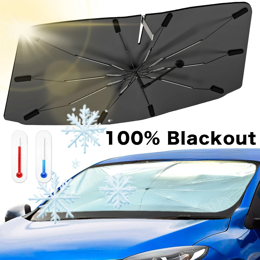 Multi Purpose Convenient Folda - đánh giá và giá Car Sunshade Windshield Umbrella Foldable