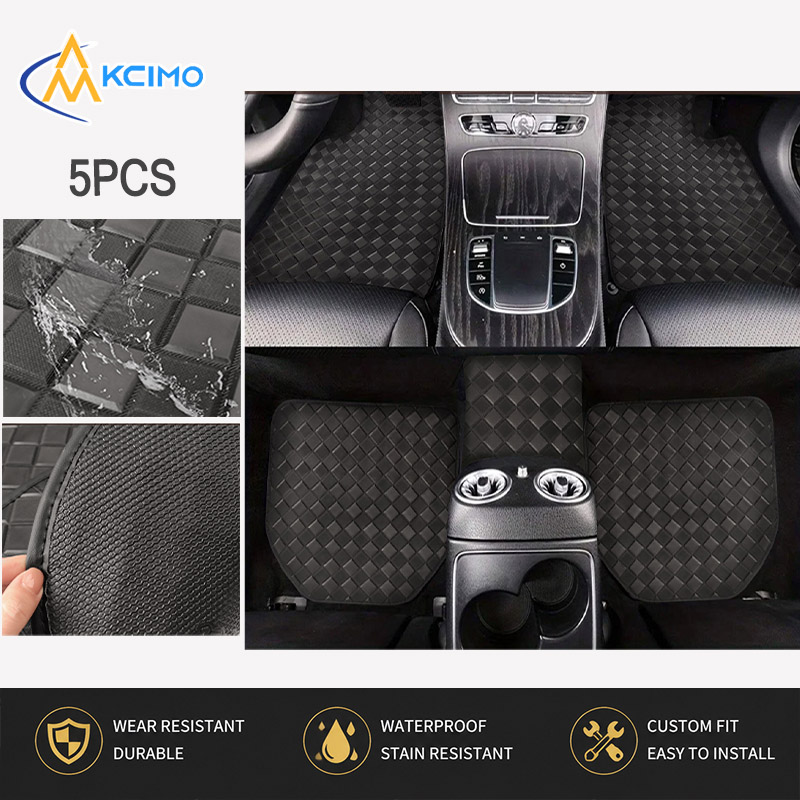 5pcs Diamond lattice PVC leath - đánh giá và giá Car Floor Mats Universal Waterproof Leather