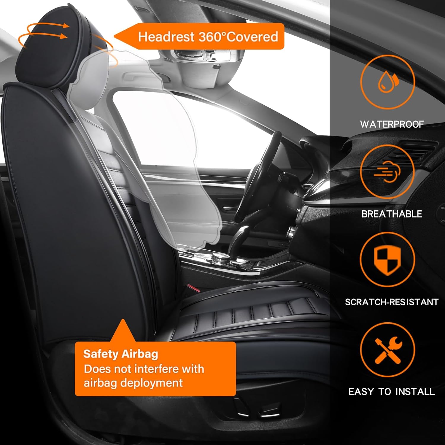 5pcs Full Set Car Seat Covers  - đánh giá và giá Leather Car Seat Covers Full Set Universal