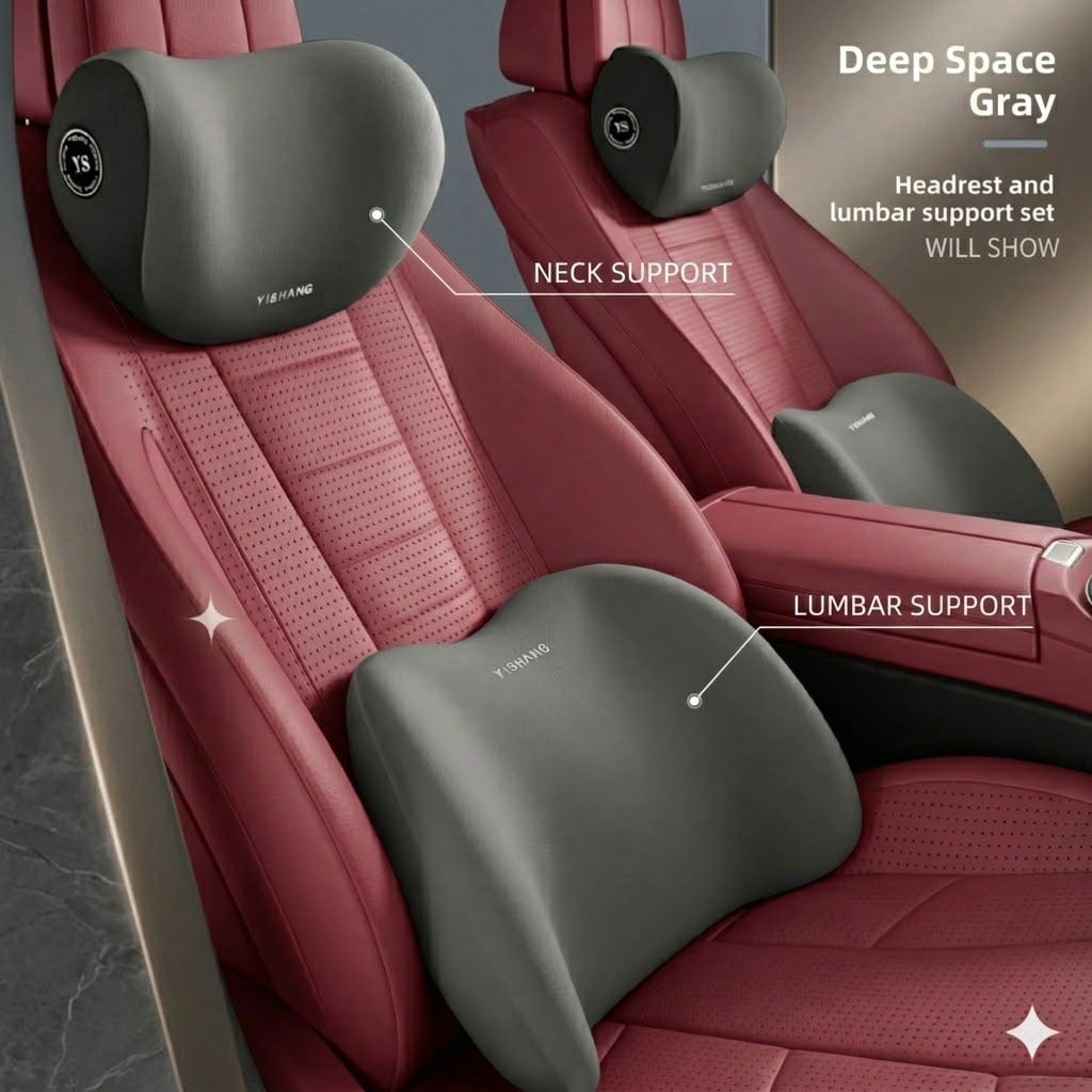 Car Headrest & Lumbar Support  - đánh giá và giá Memory Foam Car Neck Pillow Lumbar Support